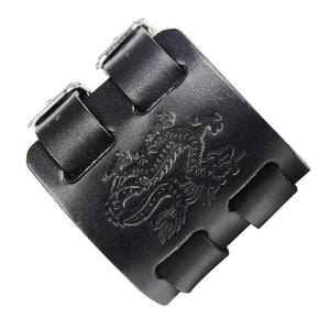Bracelet de Force Homme Dragon Noir en Cuir - Mon Bracelet Homme