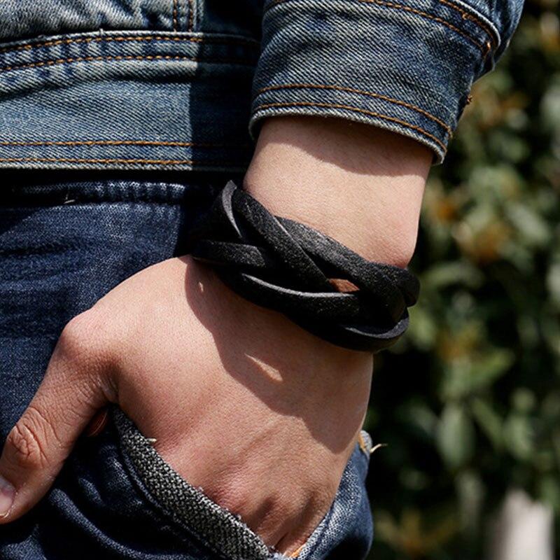Bracelet de Force Homme Entrelacé en Cuir - Mon Bracelet Homme