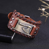 Bracelet de Force Homme Hache Viking en Cuir - Mon Bracelet Homme