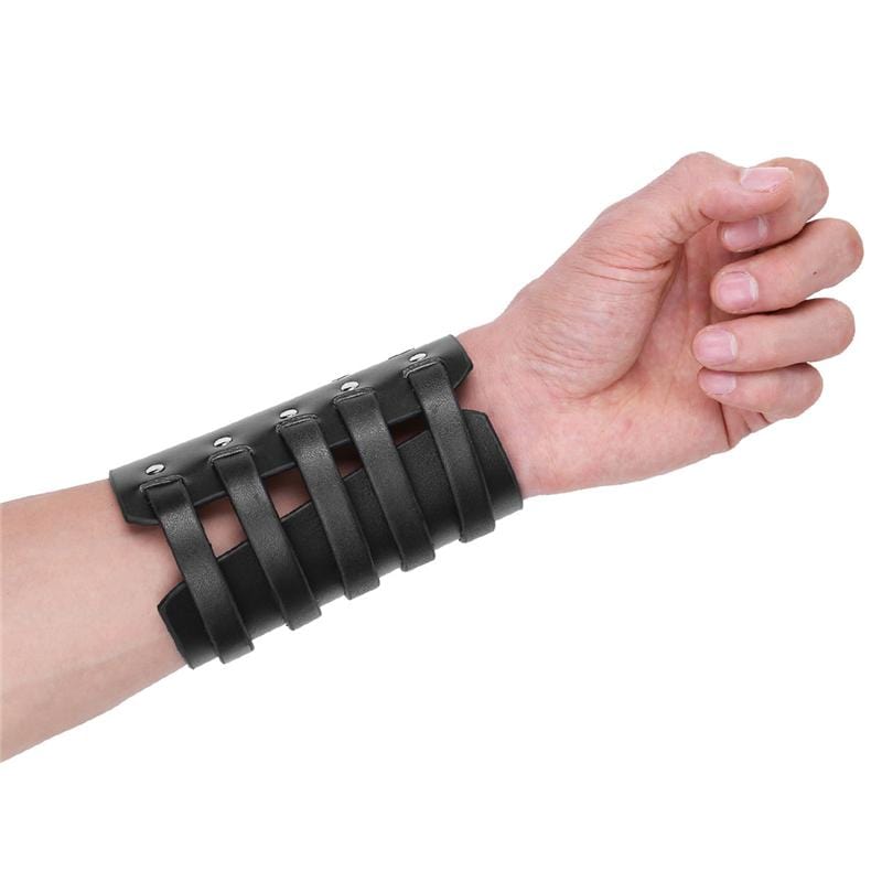 Bracelet de Force Homme Manchette Noir en Cuir - Mon Bracelet Homme