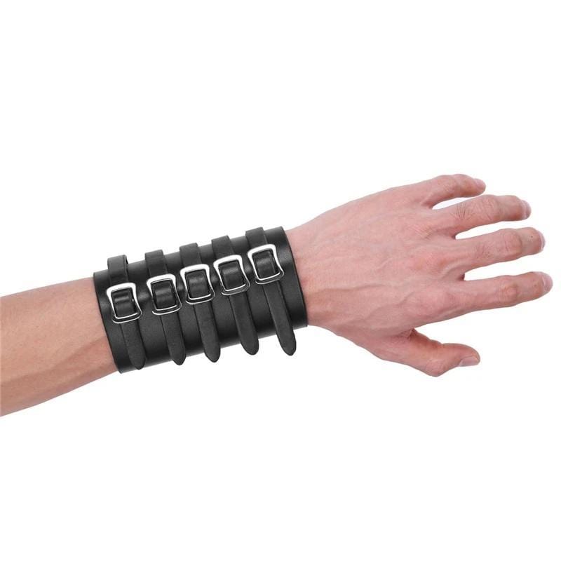 Bracelet de Force Homme Manchette Noir en Cuir - Mon Bracelet Homme