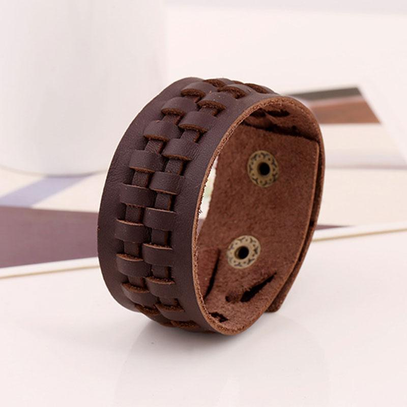 Bracelet de Force Homme Marron Vintage en Cuir - Mon Bracelet Homme