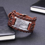 Bracelet de Force Homme Oeil d'Horus en Cuir - Mon Bracelet Homme