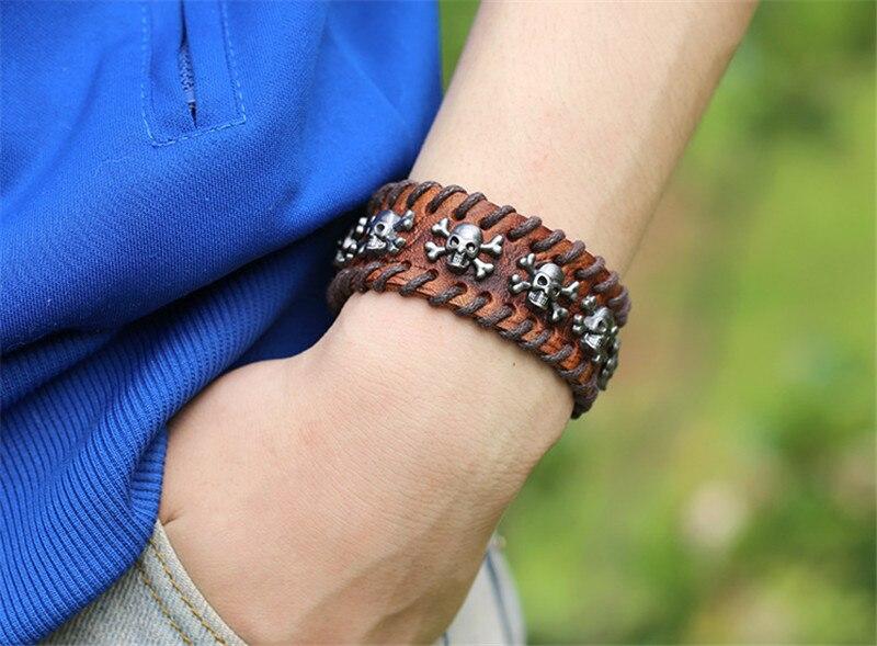 Bracelet de Force Homme Pirate Tête de Mort - Mon Bracelet Homme