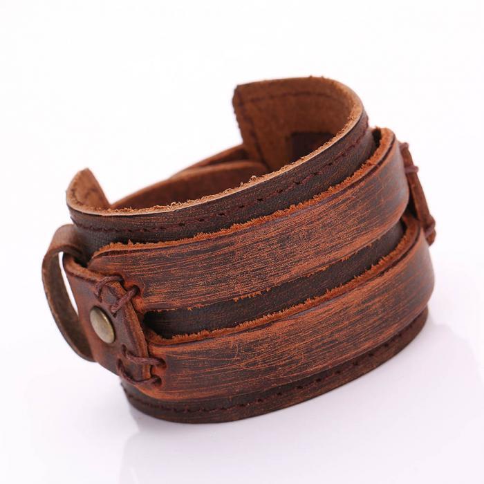Bracelet de Force Homme pour Punk en Cuir - Mon Bracelet Homme