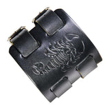 Bracelet de Force Homme Scorpion Noir en Cuir - Mon Bracelet Homme