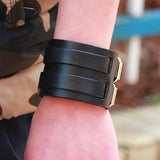 Bracelet de Force Homme type Manchette en Cuir - Mon Bracelet Homme