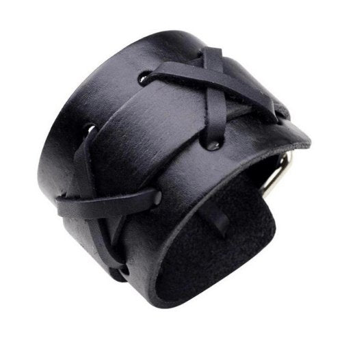 Bracelet de Force Lacet Punk en Cuir - Mon Bracelet Homme