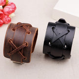 Bracelet de Force Lacet Punk en Cuir - Mon Bracelet Homme