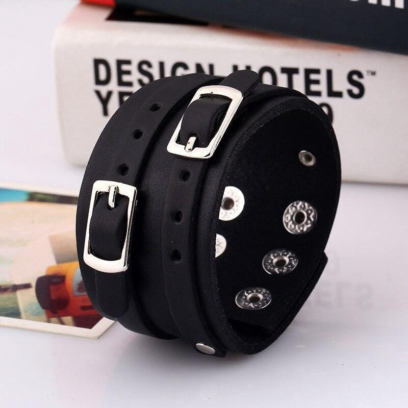 Bracelet de Force Lanière Inversée en Cuir - Mon Bracelet Homme
