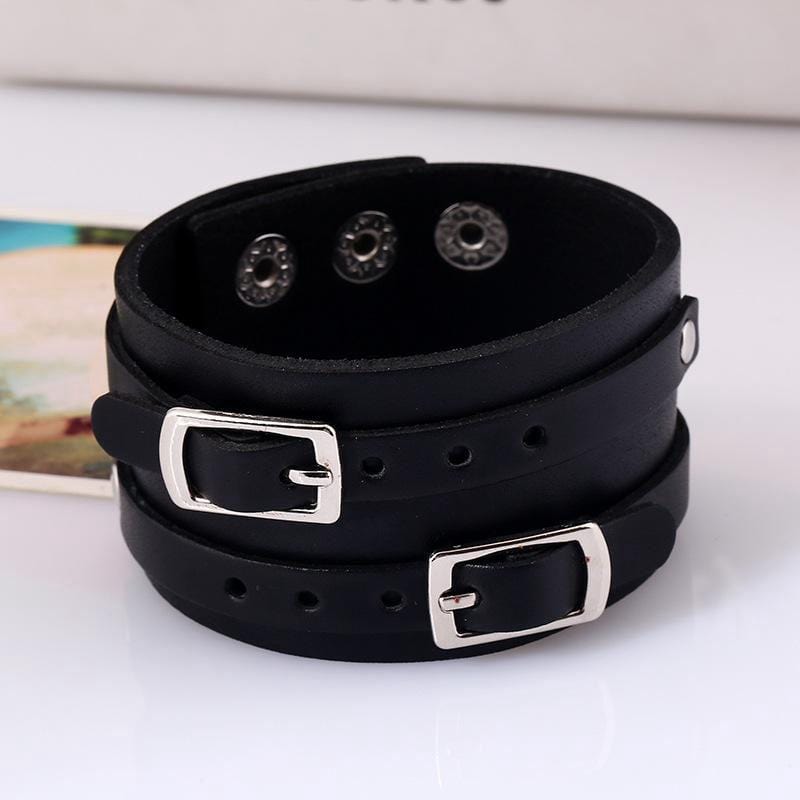 Bracelet de Force Lanière Inversée en Cuir - Mon Bracelet Homme