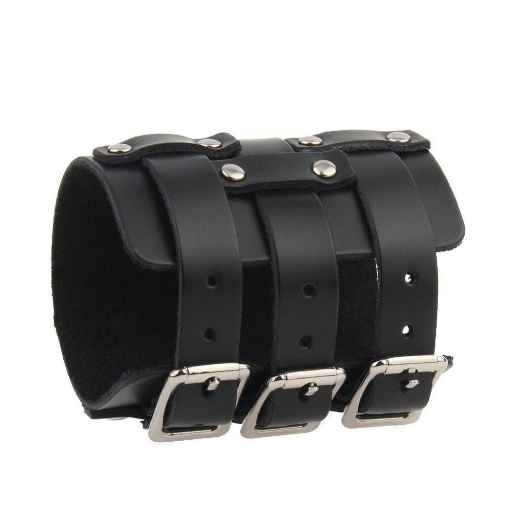 Bracelet de Force Largeur Extrême en Cuir - Mon Bracelet Homme
