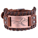 Bracelet de Force Libellule en Cuir - Mon Bracelet Homme