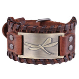 Bracelet de Force Libellule en Cuir - Mon Bracelet Homme