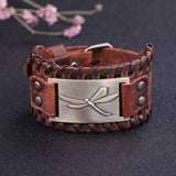 Bracelet de Force Libellule en Cuir - Mon Bracelet Homme