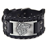 Bracelet de Force Loup Sauvage en Cuir - Mon Bracelet Homme
