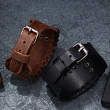 Bracelet de Force Loup Sauvage en Cuir - Mon Bracelet Homme