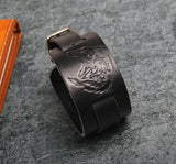 Bracelet de Force Loup Sauvage en Cuir - Mon Bracelet Homme