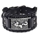 Bracelet de Force Loup Viking en Cuir