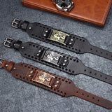 Bracelet de Force Loup Viking en Cuir - Mon Bracelet Homme