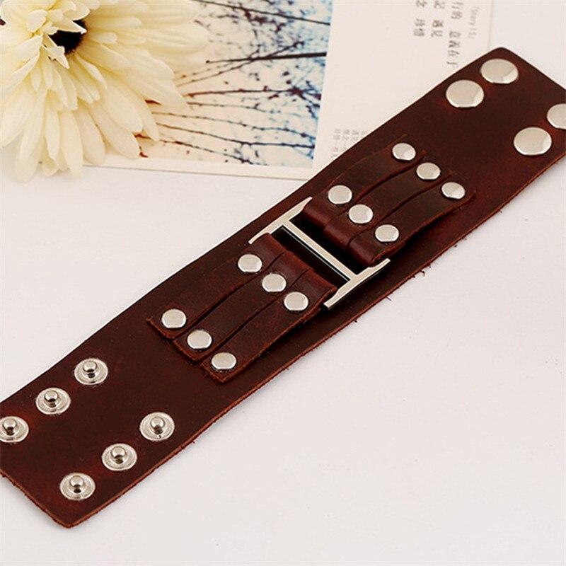 Bracelet de Force Manchette Large en Cuir - Mon Bracelet Homme