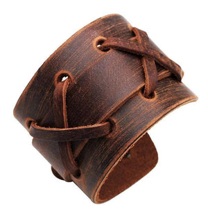 Bracelet de Force Marron en Cuir - Mon Bracelet Homme