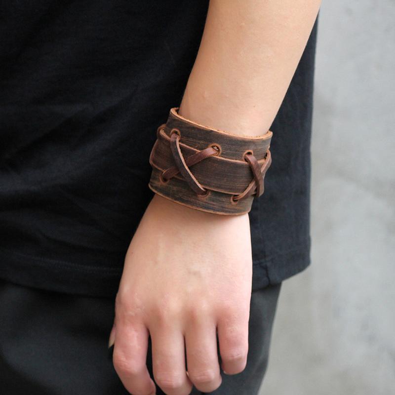 Bracelet de Force Marron en Cuir - Mon Bracelet Homme