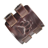 Bracelet de Force Marron Patte en Cuir - Mon Bracelet Homme