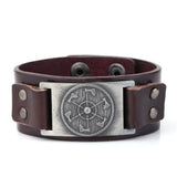 Bracelet de Force Médiéval Hache Viking en Cuir - Mon Bracelet Homme