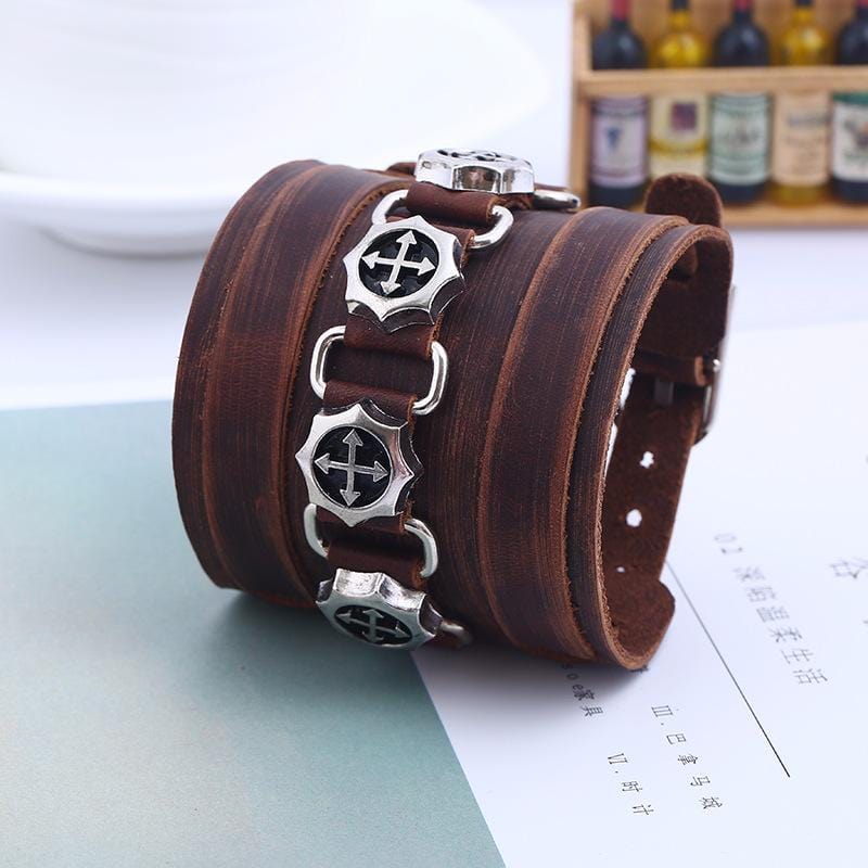 Bracelet de Force Métal et Cuir - Mon Bracelet Homme