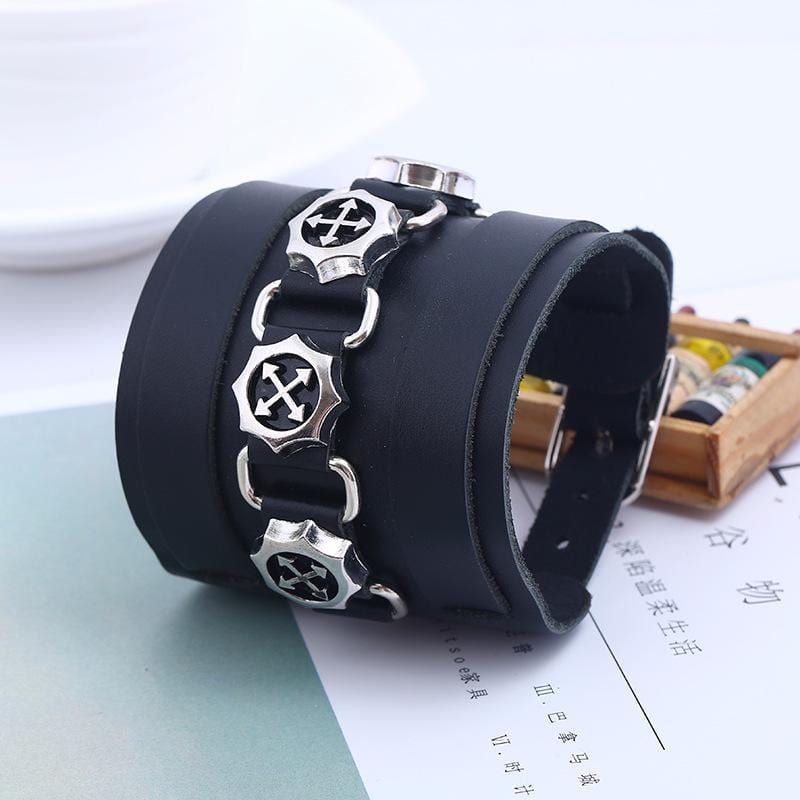 Bracelet de Force Métal et Cuir - Mon Bracelet Homme