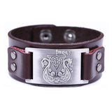Bracelet de Force Navire Viking en Cuir