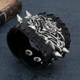 Bracelet de Force Noir Punk en Cuir - Mon Bracelet Homme