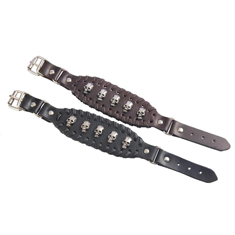 Bracelet de Force Noir tête de mort - Mon Bracelet Homme