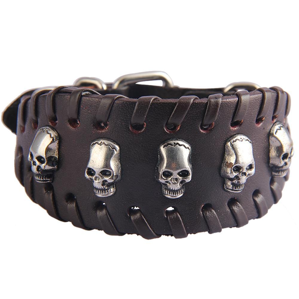 Bracelet de Force Noir tête de mort - Mon Bracelet Homme