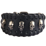 Bracelet de Force Noir tête de mort - Mon Bracelet Homme