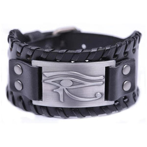 Bracelet de Force Oeil d'Oudjat en Cuir - Mon Bracelet Homme