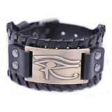 Bracelet de Force Oeil d'Oudjat en Cuir - Mon Bracelet Homme