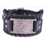 Bracelet de Force Oeil d'Oudjat en Cuir - Mon Bracelet Homme