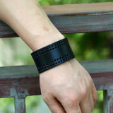 Bracelet de Force Perforé en Cuir - Mon Bracelet Homme