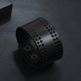Bracelet de Force Perforé en Cuir - Mon Bracelet Homme