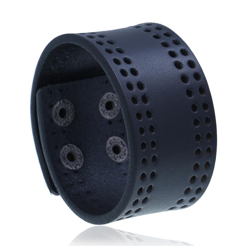 Bracelet de Force Perforé en Cuir - Mon Bracelet Homme