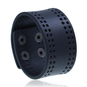 Bracelet de Force Perforé en Cuir - Mon Bracelet Homme