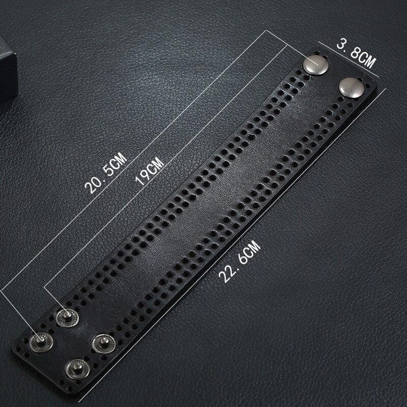 Bracelet de Force Perforé en Cuir - Mon Bracelet Homme