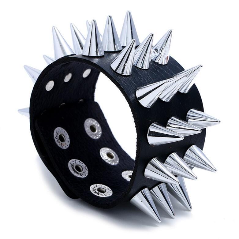 Bracelet de Force Pique Acier en Cuir - Mon Bracelet Homme