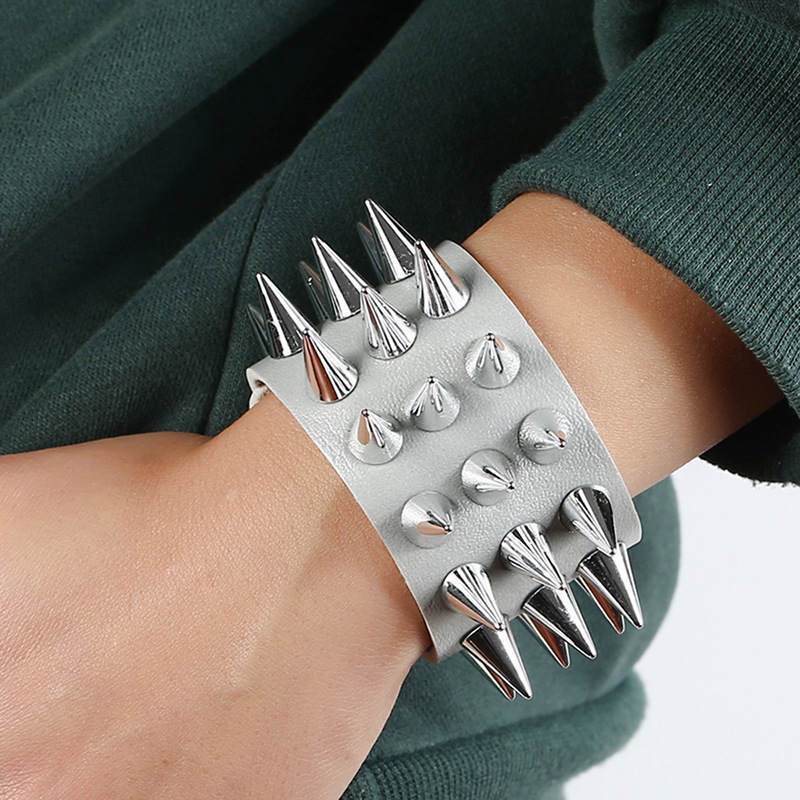Bracelet de Force Pique Acier en Cuir - Mon Bracelet Homme