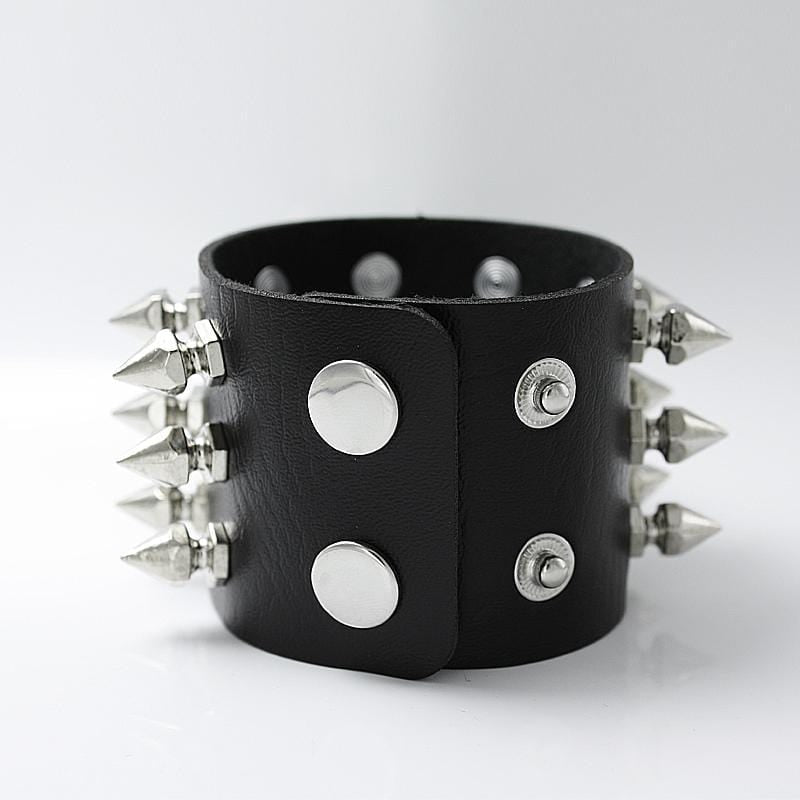 Bracelet de Force Piques Rock en Cuir - Mon Bracelet Homme