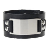 Bracelet de Force Plaque en Métal en Cuir - Mon Bracelet Homme