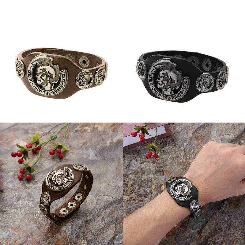 Bracelet de Force Punk Homme en Cuir - Mon Bracelet Homme