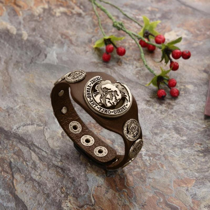 Bracelet de Force Punk Homme en Cuir - Mon Bracelet Homme
